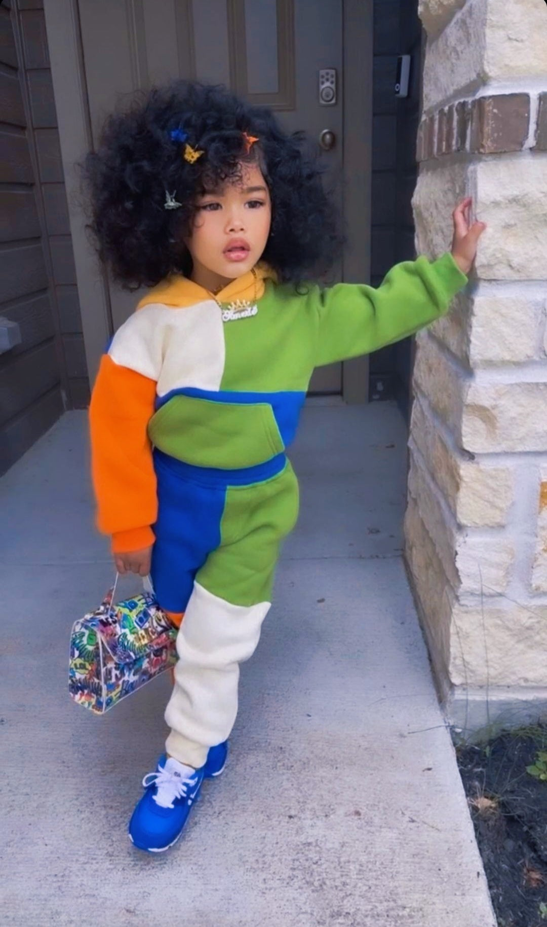 Unisex multicolor Toddler boy girl fashion hoodie and pant suit set ( –  Audrey + Preston